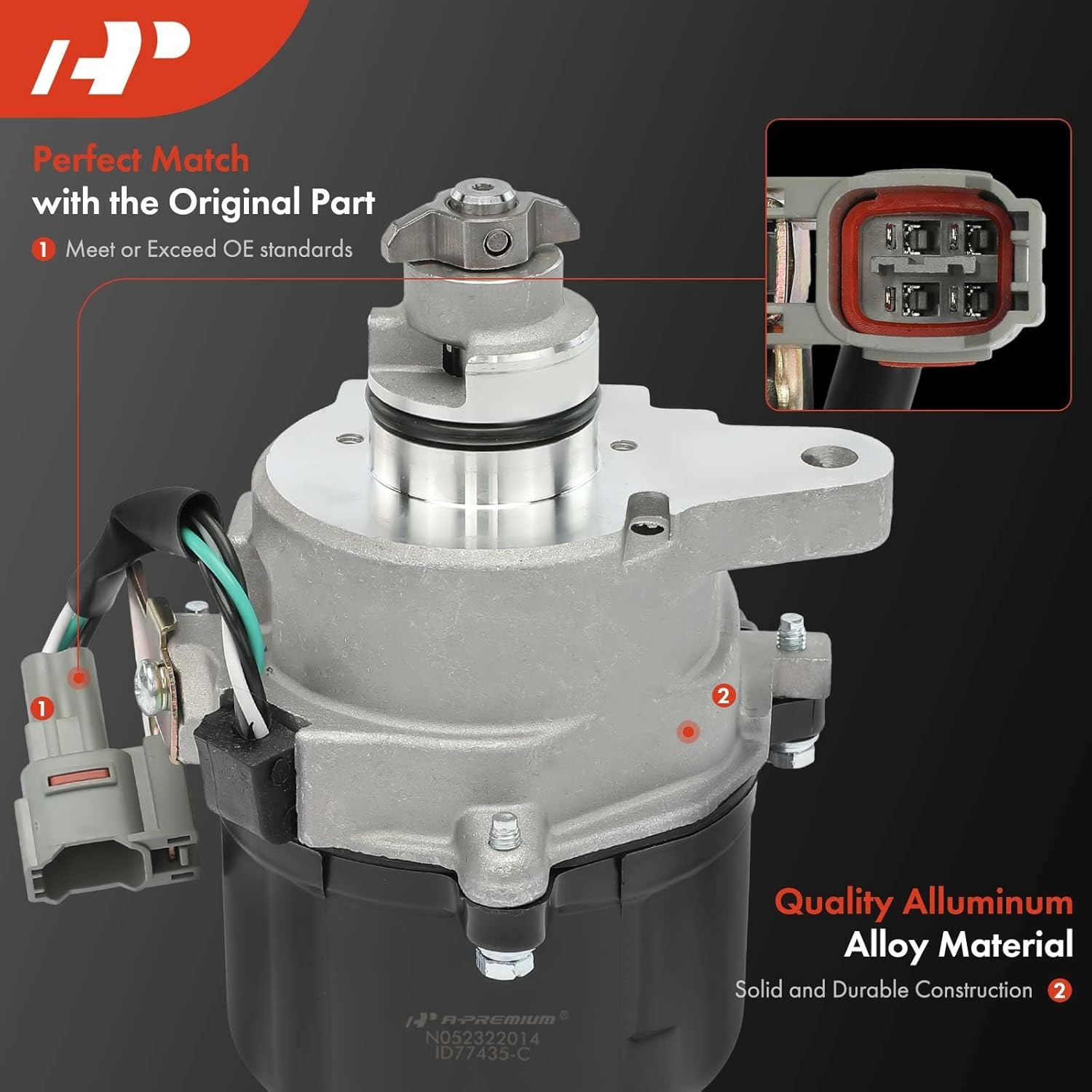 A-Premium Ignition Distributor with Cap and Rotor Compatible with Toyota Corolla 1995-1997, Celica 1996-1997 & Geo Prizm 1995-1997, 1.6L 1.8L