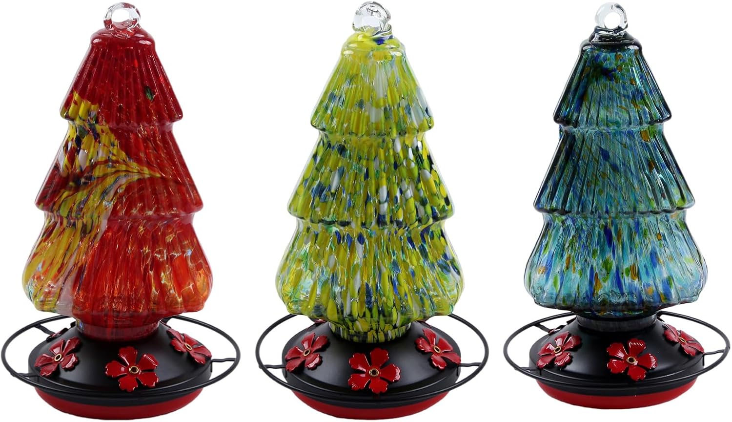 Bird Feeders Garden Decoration for Watching Birds Lover Hummingbird Outdoors with 5 Feeding Stations Large Capacity Glass