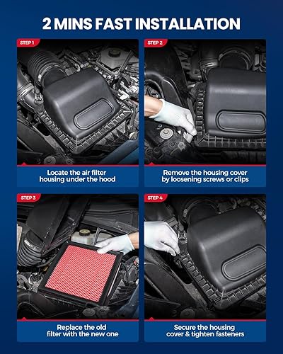 Miniatura 6 de KAX Filtro de aire de motor CA11895 compatible con Toyota Tacoma V6 3.5L 2016-2023, Toyota Tundra 2013-2021 (solo después del 913), Toyota Sequoia