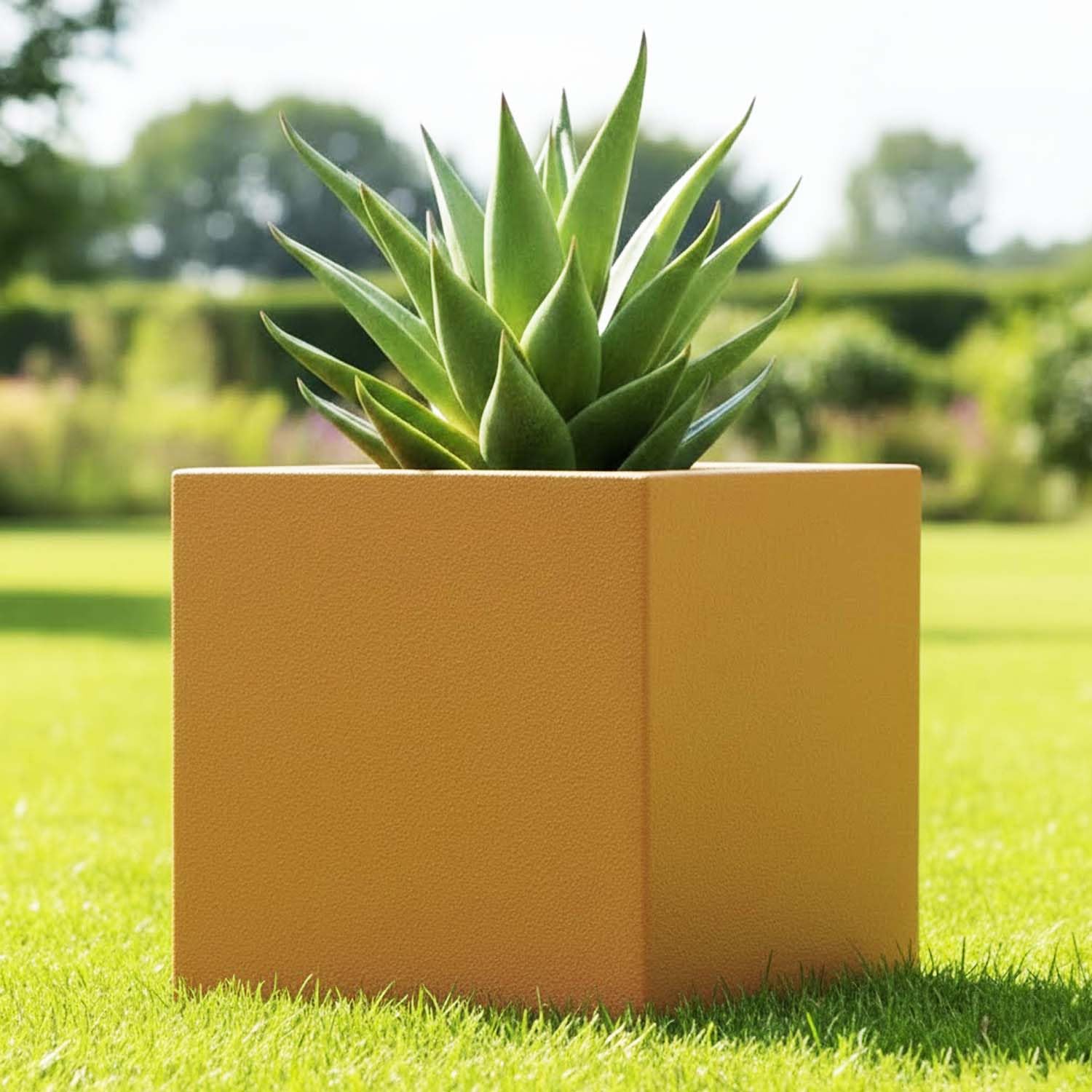 Go Hooked 12 Inch Cube Planter - Durable Outdoor Flower Pot -13
