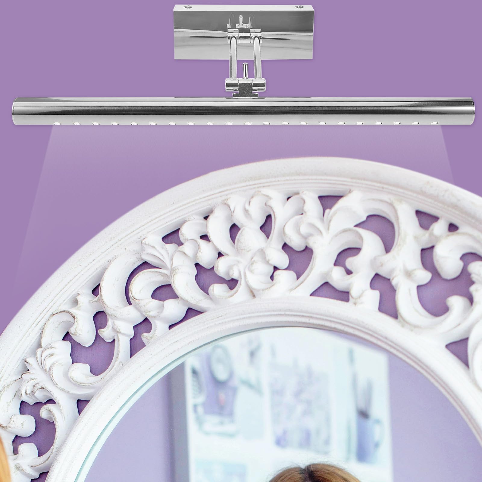 Housoutil Applique Murale et Facile à Installer Argentée LED Lumière Uniforme 5w en Acier Inoxydable Décoration Moderne pour Miroir de Salle de Bain pour Salle de Bain