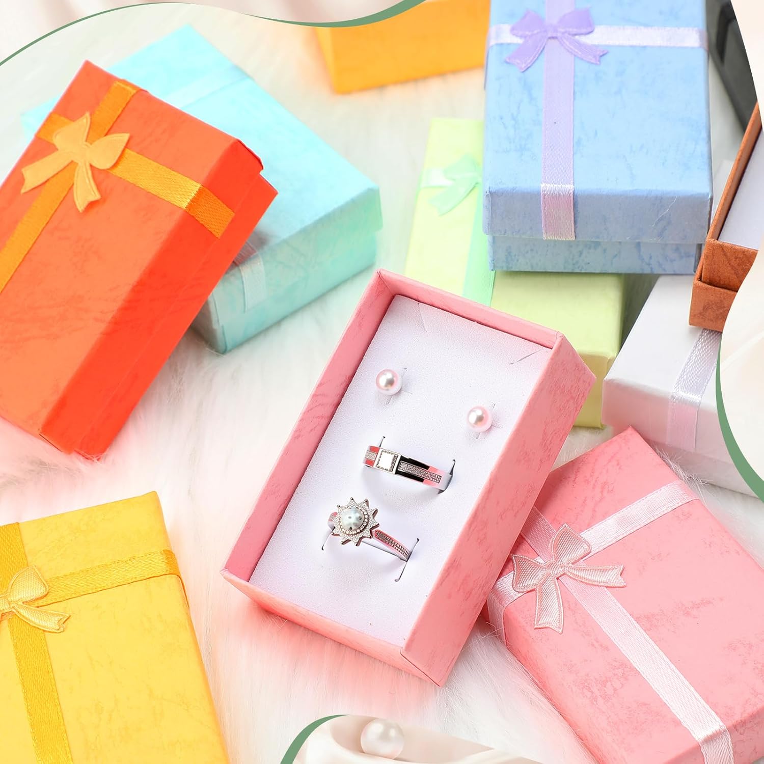 Quelay 180 Pcs Multicolor Jewelry Gift Boxes Small Gift Boxes for Jewelry Colorful Necklace Earring Rings Bracelet Cardboard Cardboard Cases for Wedding Birthday Party, 3.15 x 1.97 x 1.18 Inch
