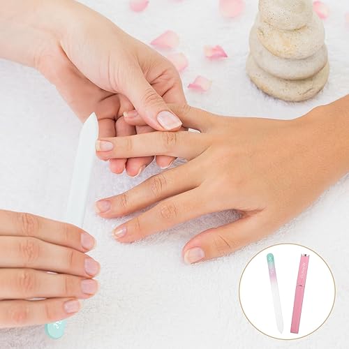 Miniatura 12 de 3 limas de uñas de vidrio en estuche, lima de uñas de cristal, regalos de Navidad, lima de uñas de cristal grabada de doble cara para arte de uñas