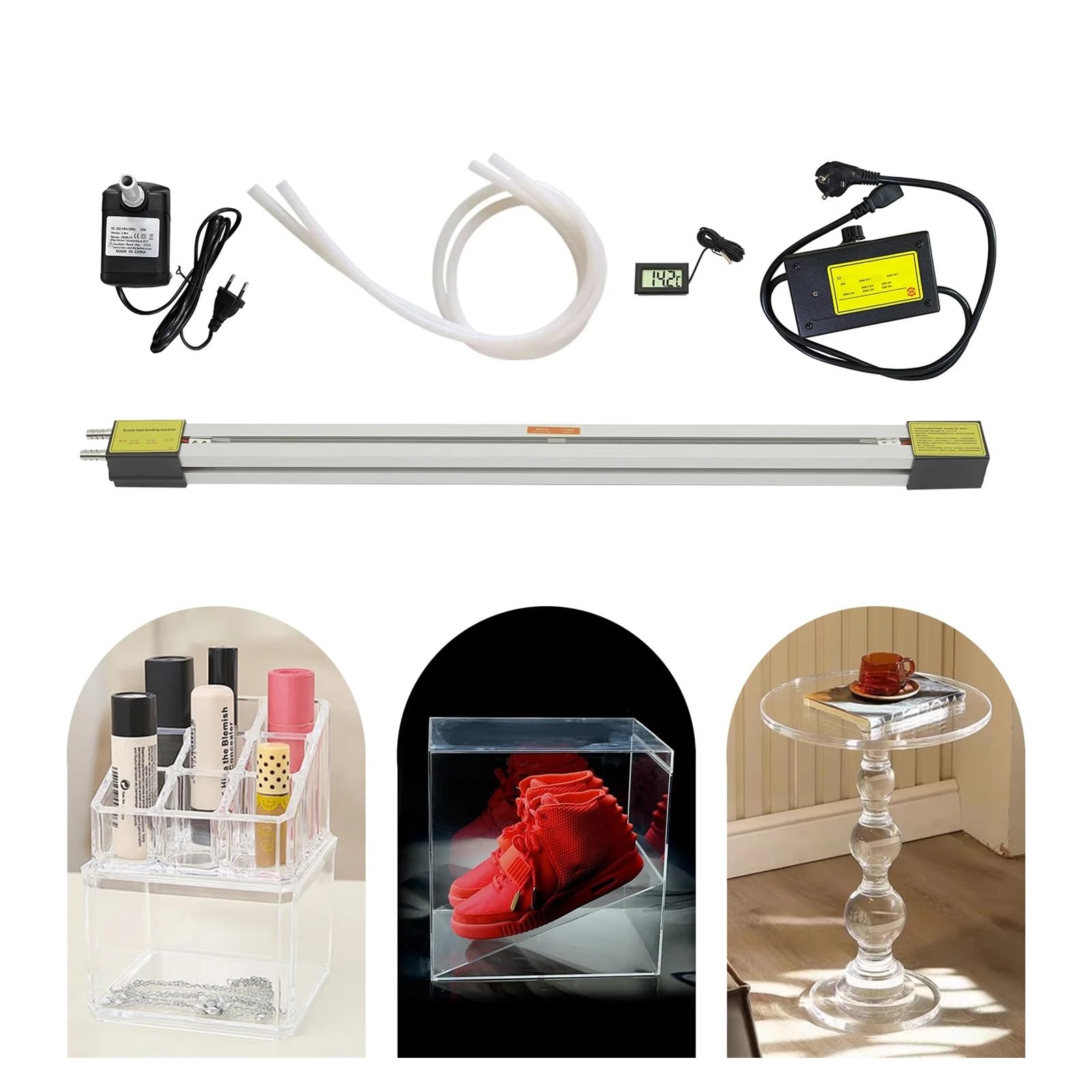 Calentador de máquina dobladora de PVC acrílico de 60 cm, temperatura ajustable para decoración, ingeniería, fabricación de carteles, vitrinas para hacer carteles