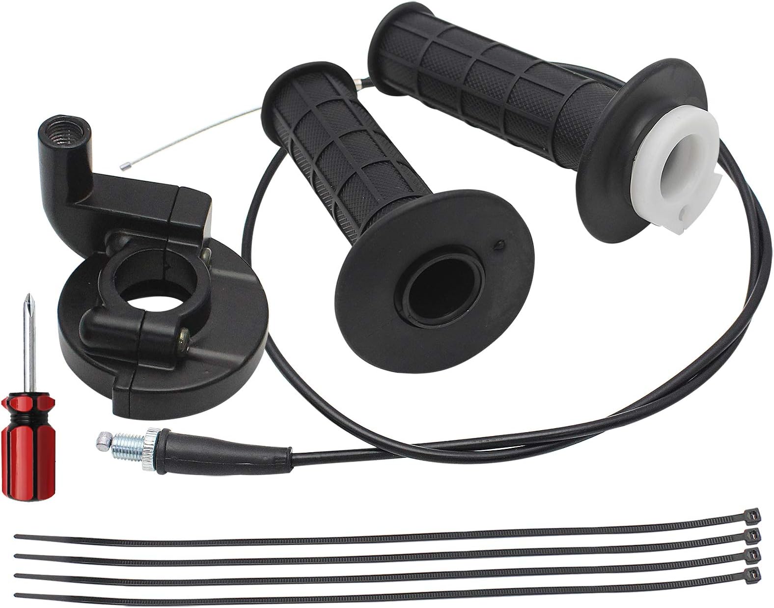 7/8'' Twist Throttle Accelerator Handle Grips, GIDIBII Throttle Cable Set for Mini Baja Mb165 Mb200 5.5/6.5hp 196cc 200cc Doodlebug Bike (51 inches)