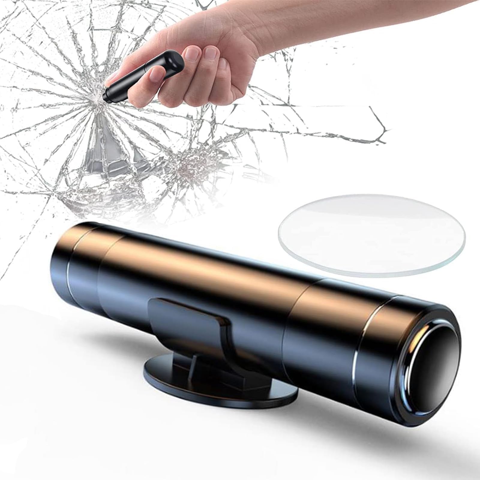 Car Safety Hammer Emergency Escape Tool, Car Window Glass Breaker, Cutter 2-in-1 for Family Rescue, Auto Emergency Escape (Black)