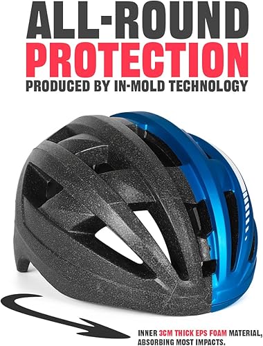Miniatura 7 de VICTGOAL Casco de bicicleta para hombres y mujeres con luz LED, gafas magnéticas desmontables, visera solar extraíble, casco de bicicleta de montaña