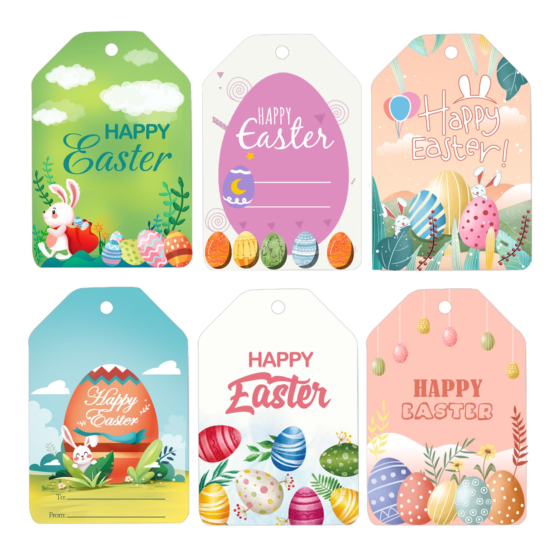 Happy Easter Gift Tags Easter Gift Tags,2x3 Inch Paper Tags with Strings Easter Spring Party Tags for Easter Spring Party Holiday Gift Giving Favor,90