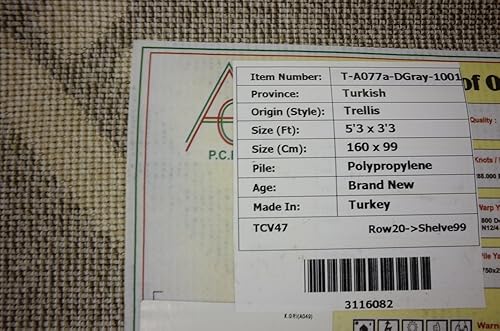 Miniatura 17 de Unique Loom Trellis Collection - Alfombra geométrica moderna gris (3 pies 3 pulgadas x 5 pies 3 pulgadas)