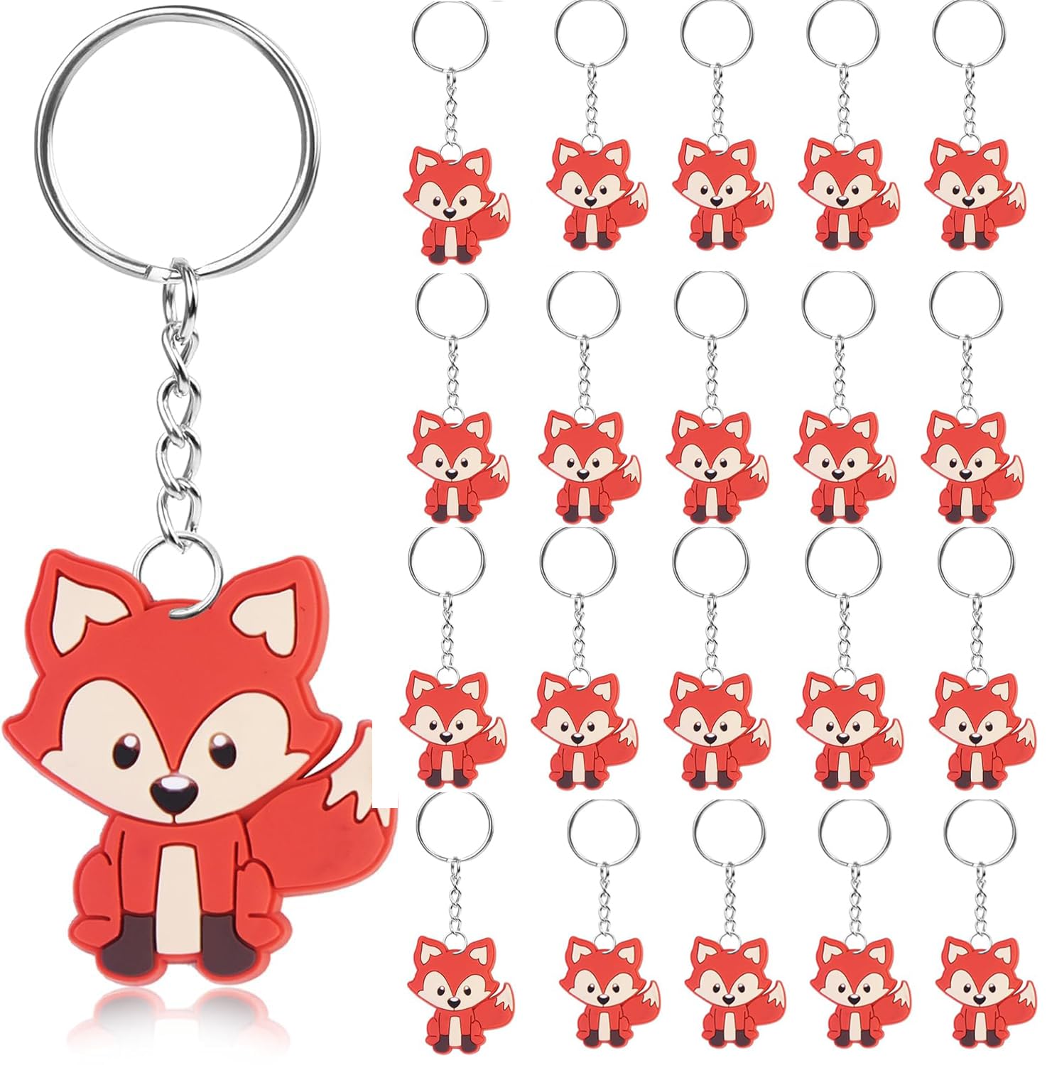 40 Stück Fuchs Schlüsselanhänger Set – Süße Tier-Anhänger Für Kinder, Partys, Als Geschenk Oder Deko