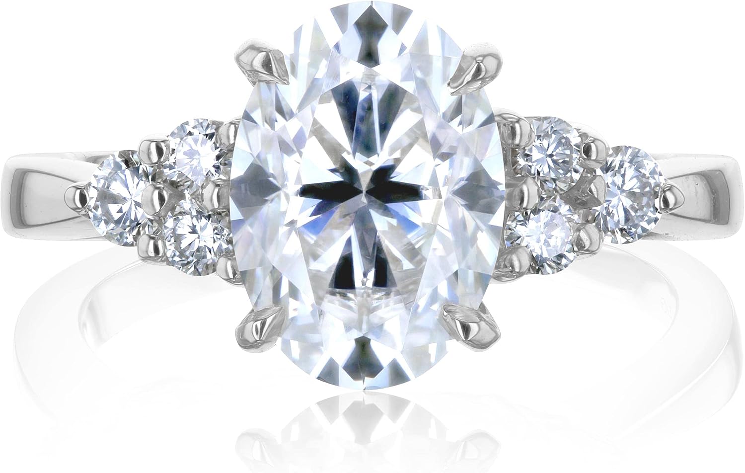 Kobelli Moissanite Oval Oxford Dewdrop Ring with Lab Grown Diamond in 14K Gold (GH/VS)