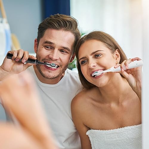 Miniatura 8 de Cabezales de repuesto para AquaSonic Duo y Home Dental Center Electric Toothbruh, paquete de 10, color negro