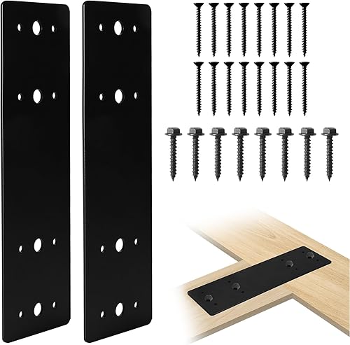 2 placas planas de acero recto, placa de reparación resistente de 10 x 3 pulgadas, soportes de unión, soporte de fijación de unión de reparación con