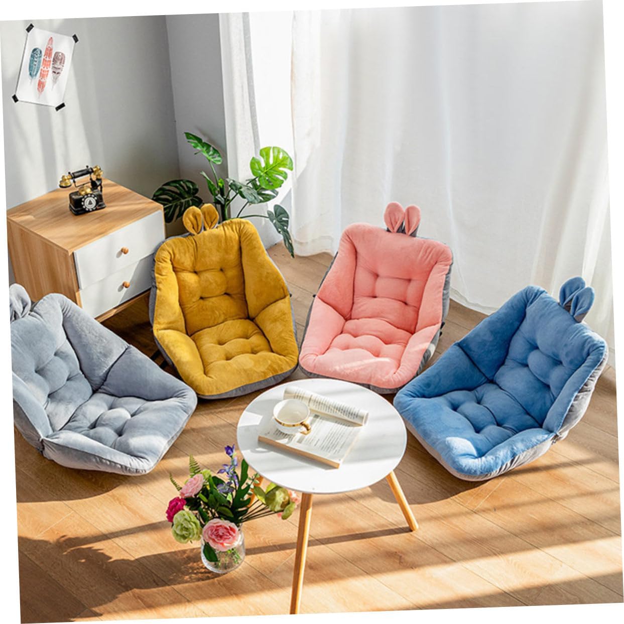 Ciieeo Delicate Seat Cushion and Back Support for Chairs Use Pad for Office Dining and Kitchen Promotes Comfort and Blood Circulation