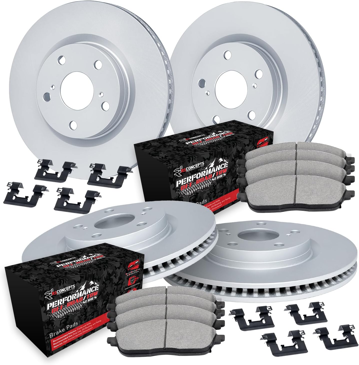 R1 Concepts Front Rear Brakes and Rotors Kit Front Rear