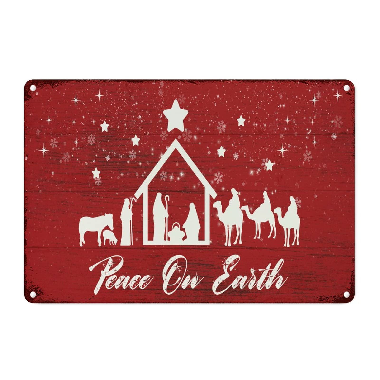 Crèche de Noël rouge décoration vintage pour chambre à coucher chalet