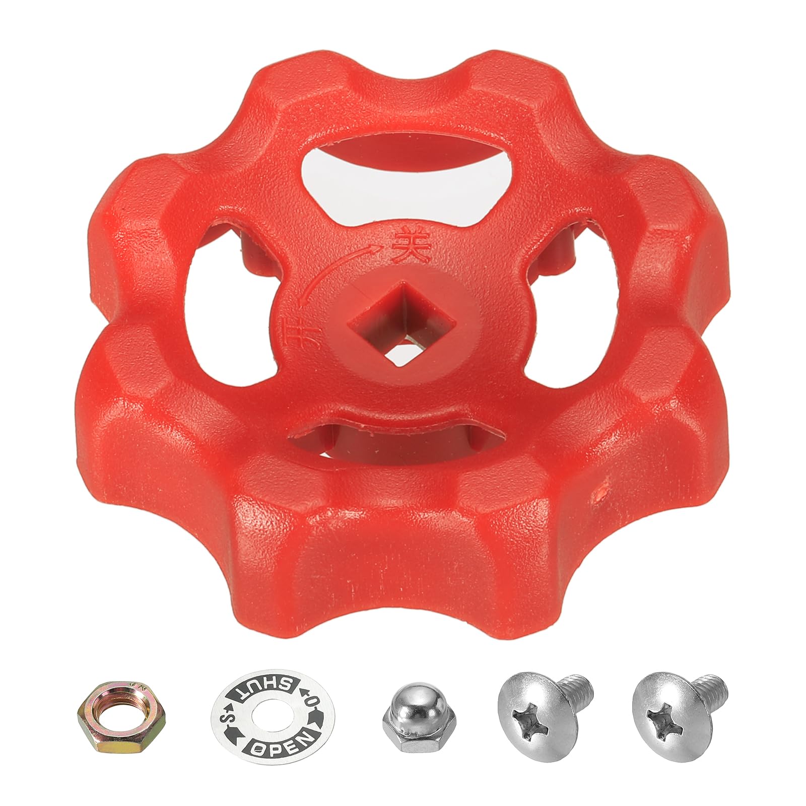 Amazon | PATIKIL 外側水栓ハンドル 角軸穴 6x6mm AB S 丸