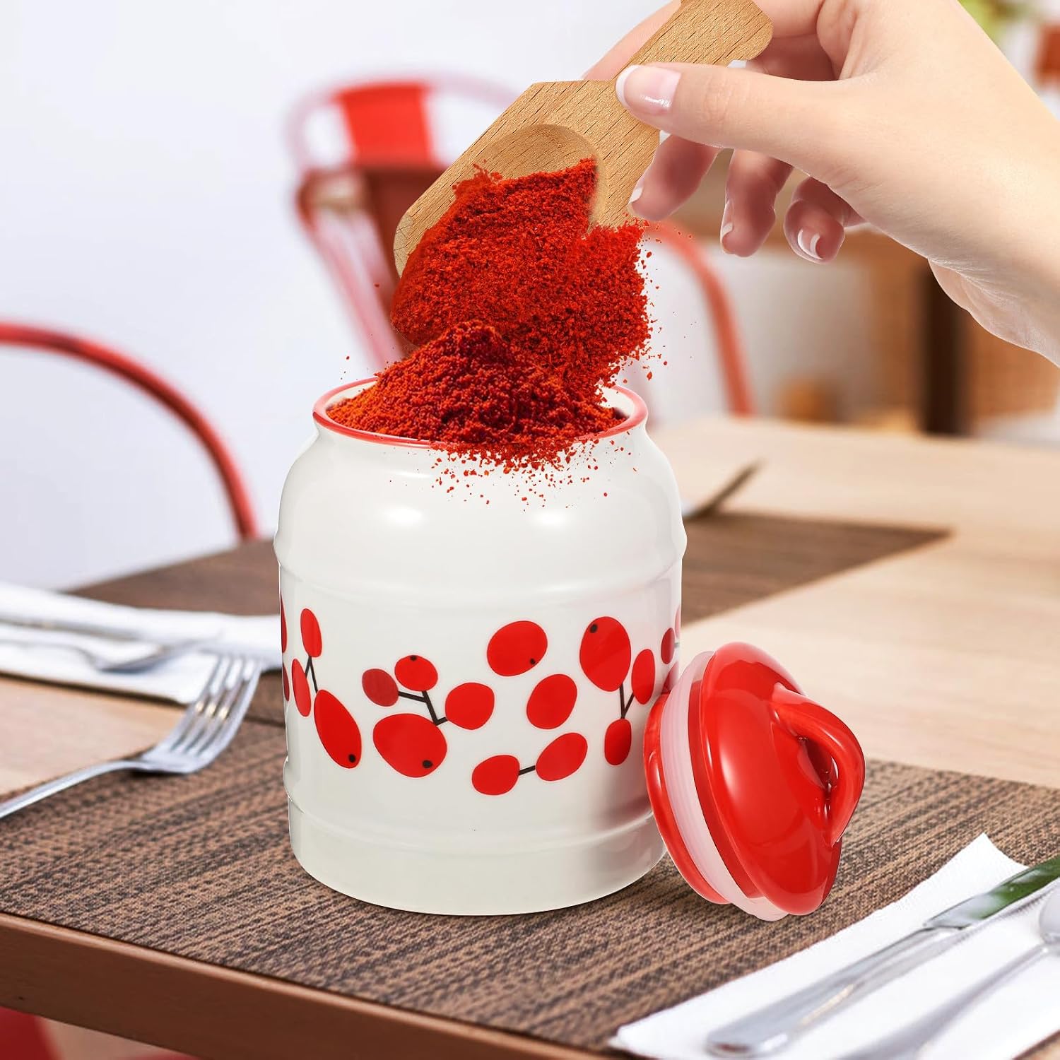 3pcs Beech Tea Scoops Compact Reusable Wooden Spoon Set