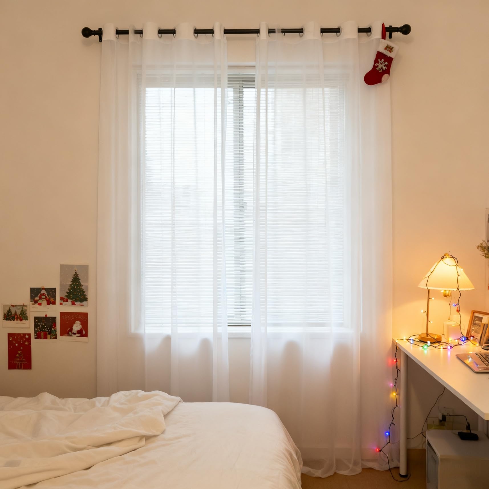 Voilages anti-vis-à-vis 270x258 cm pour bloquer les regards sans assombrir