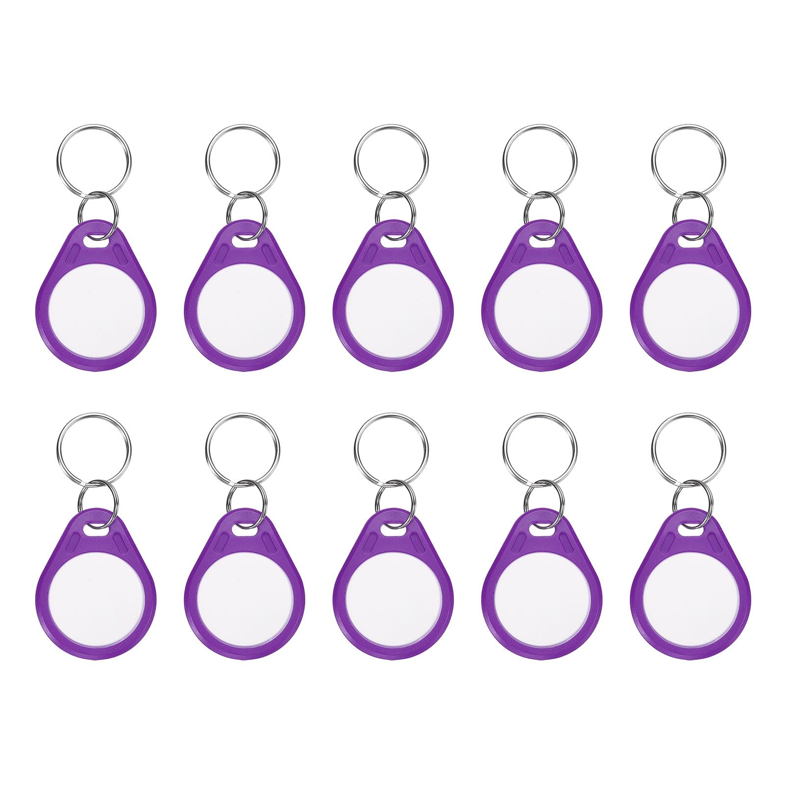 PATIKIL 10 Pcs 13.56MHz CUID Writable Rewritable Smart Key Fobs, Clone IC Key Fob Tags Blank Smart Card Keys Classic 1K for Entry Access Control System, Purple
