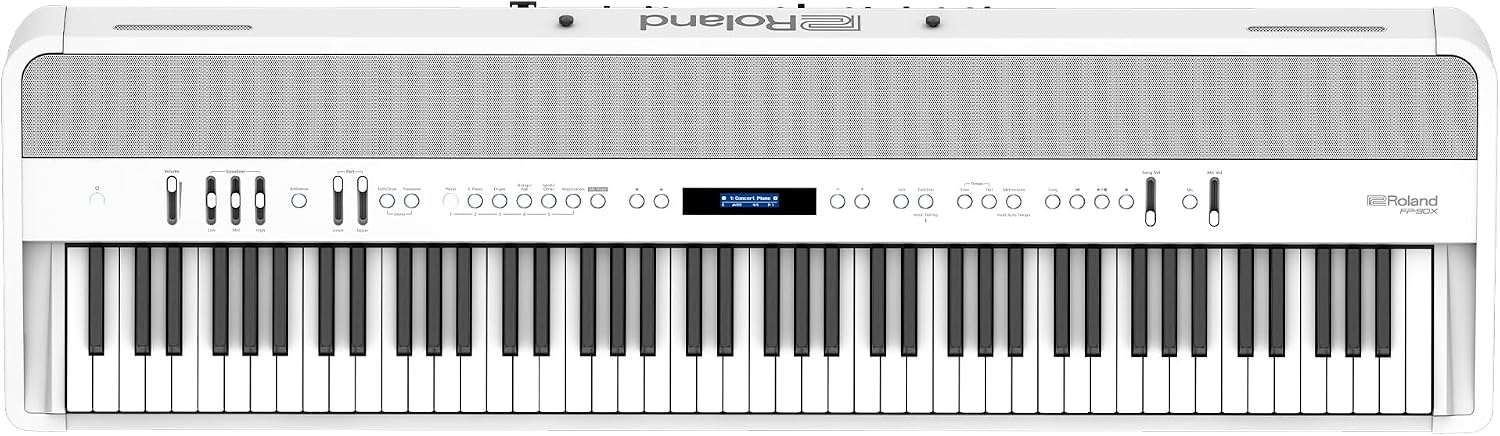 FP-90X Flagship Portable 88-Note Digital Piano, White | PHA-50 hybrid keyboard with PureAcoustic modeling and Bluetooth for performance, recording and composition