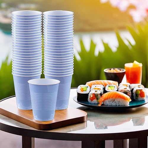 Vista 22 de Vasos de plástico color verde kiwi (18 onzas), 50 unidades, apilables, resistentes y ecológicos, color vibrante y máxima durabilidad