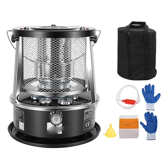 Kerosene Heater, Kerosene Heaters for Indoor Use, Non Electric Portable 2 in 1 Stove & Heater, 5.2L Tank Portable Space Heater 20-25 Hours Heating with Adjustable Height for Camping, Garage, Home
