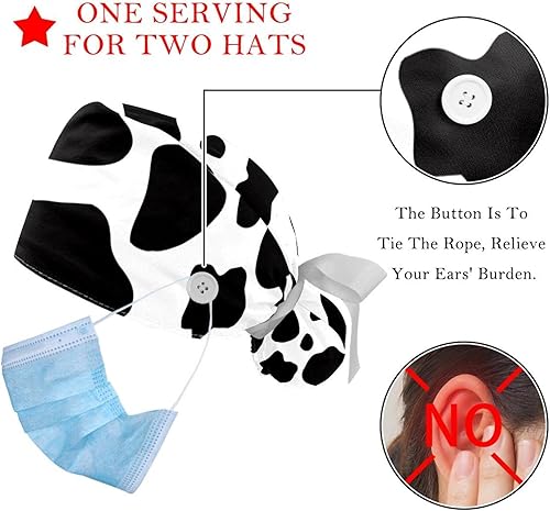 Miniatura 3 de Gorras de trabajo con globos de oso lindo color rosa con botones, sombreros de pelo largo para cola de caballo para mujer, Multicolor 18