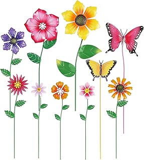 29 Exterior Wall Decor Ideas Using Metal Art 10 hogardeck Garden Decor for Outside, Set of 10 Metal Flowers Decorative G...