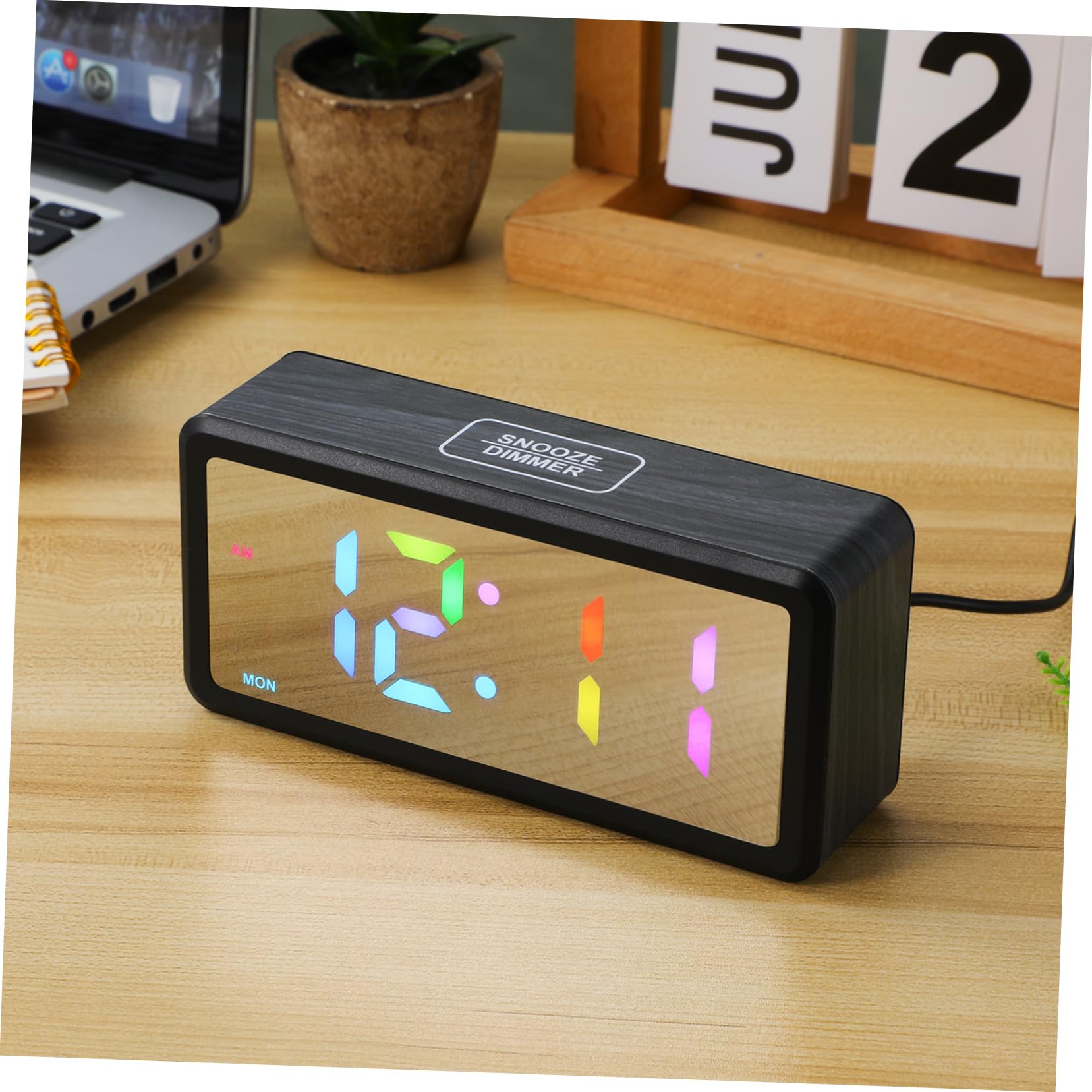 Orologio in Con Display Led e Illuminazione Rgb Per Camera Da o Scrivania Con Regolazione Manuale Legale e Visualizzazione Dei Giorni Feriali