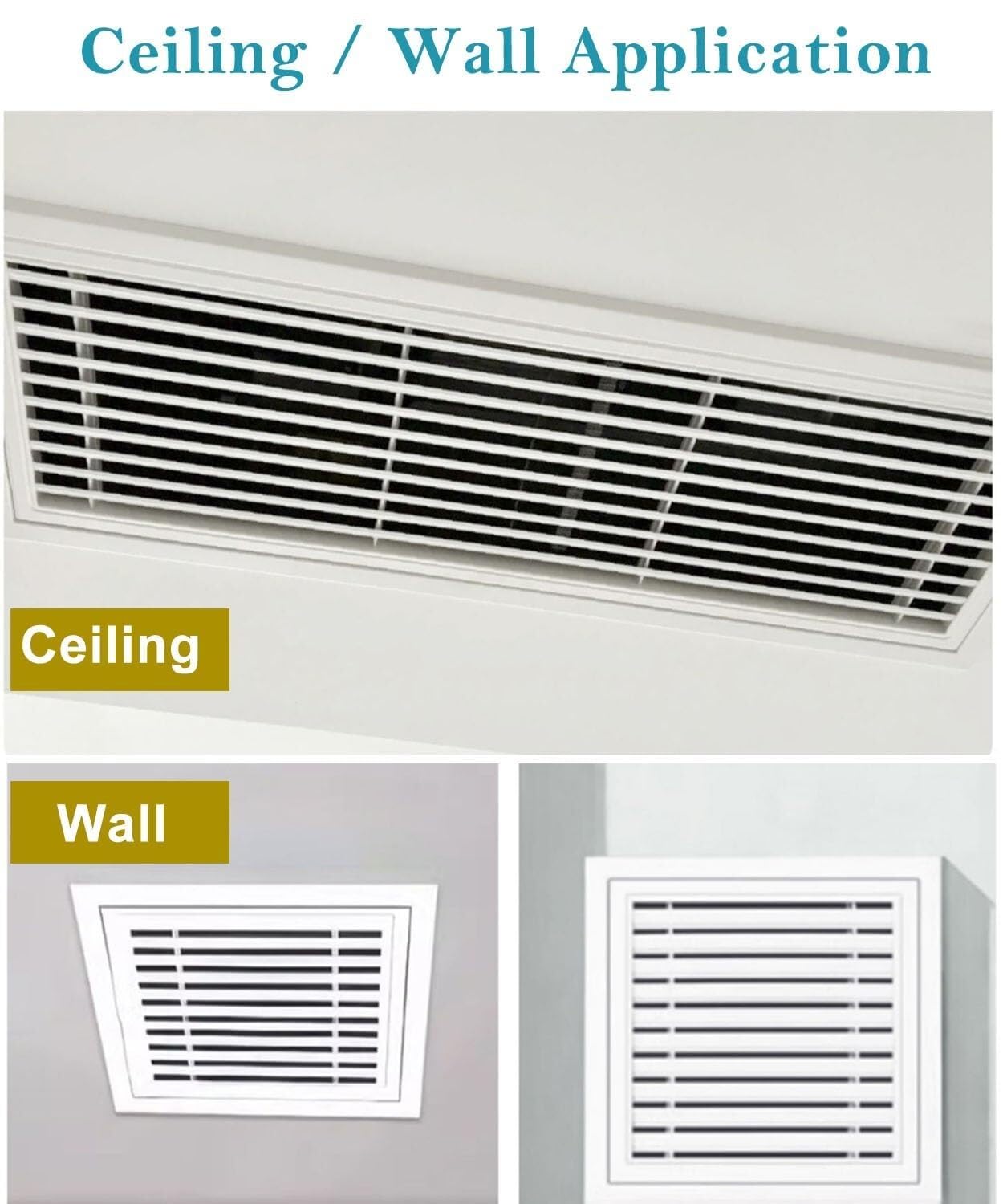 Griglie di Ventilazione a lamelle con meccanismi a Cerniera per sistemi di ripresa dell'Aria in Case, uffici, Hotel, ospedali e scuole – 203x203 mm (8x8 Pollici) Soluzioni per Il Flusso d'ar