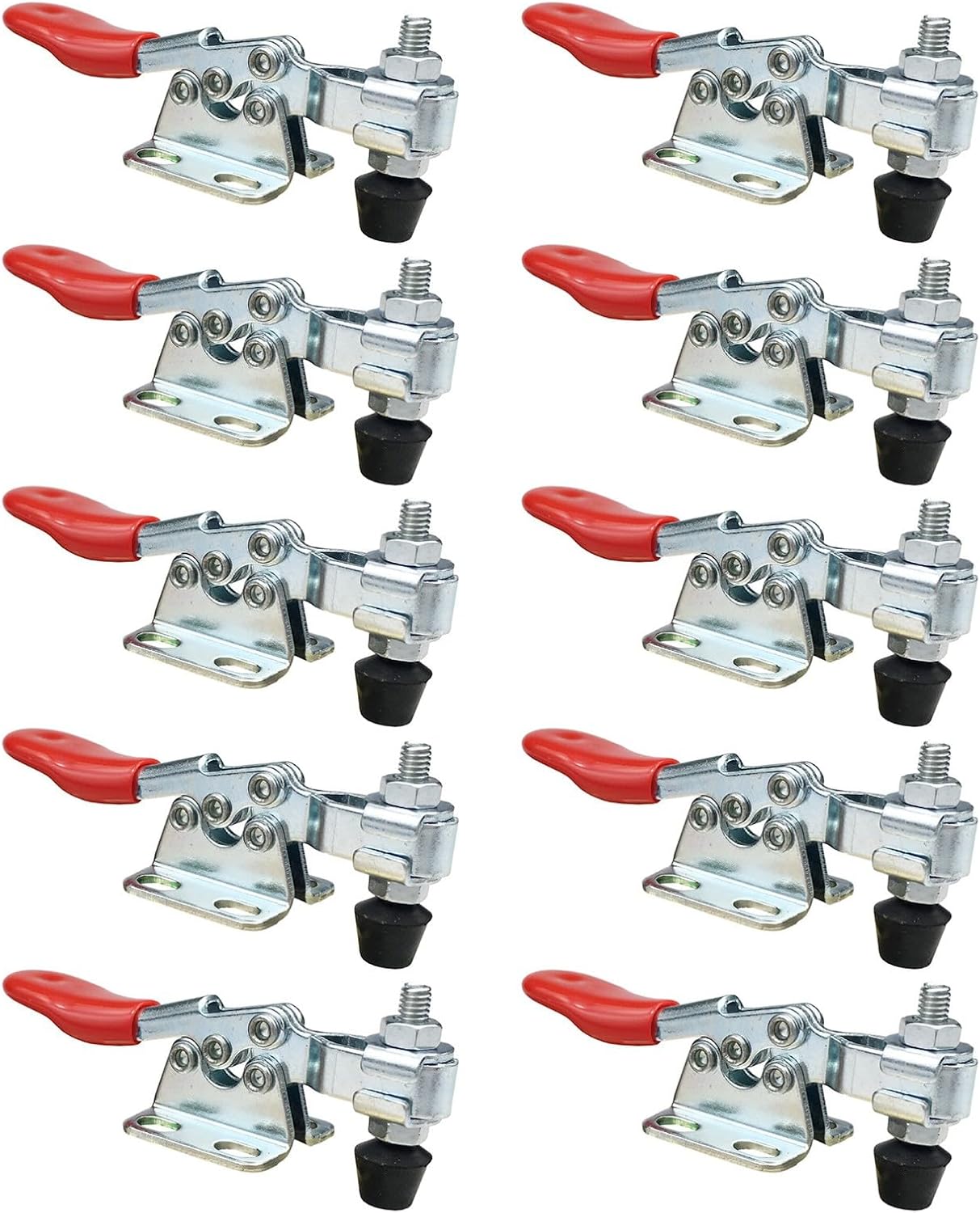 Pull Toggle Clamp with Positioning Clip in Workshops, 10 packs | Metal Clamping Tool with Locking Systems for Materials Handling in Workshops and Home Use