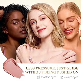 LUXAZA PRO Pink Eyeshadow Stick Makeup Set 1PCS, Neutral Shimmer And Matte Cream Eye Shadow Palette, Metallic Bronze Smoky Eyeliner Brightener Crayon Pencil Kit, Ideal Gift for Women -Warm-Flush