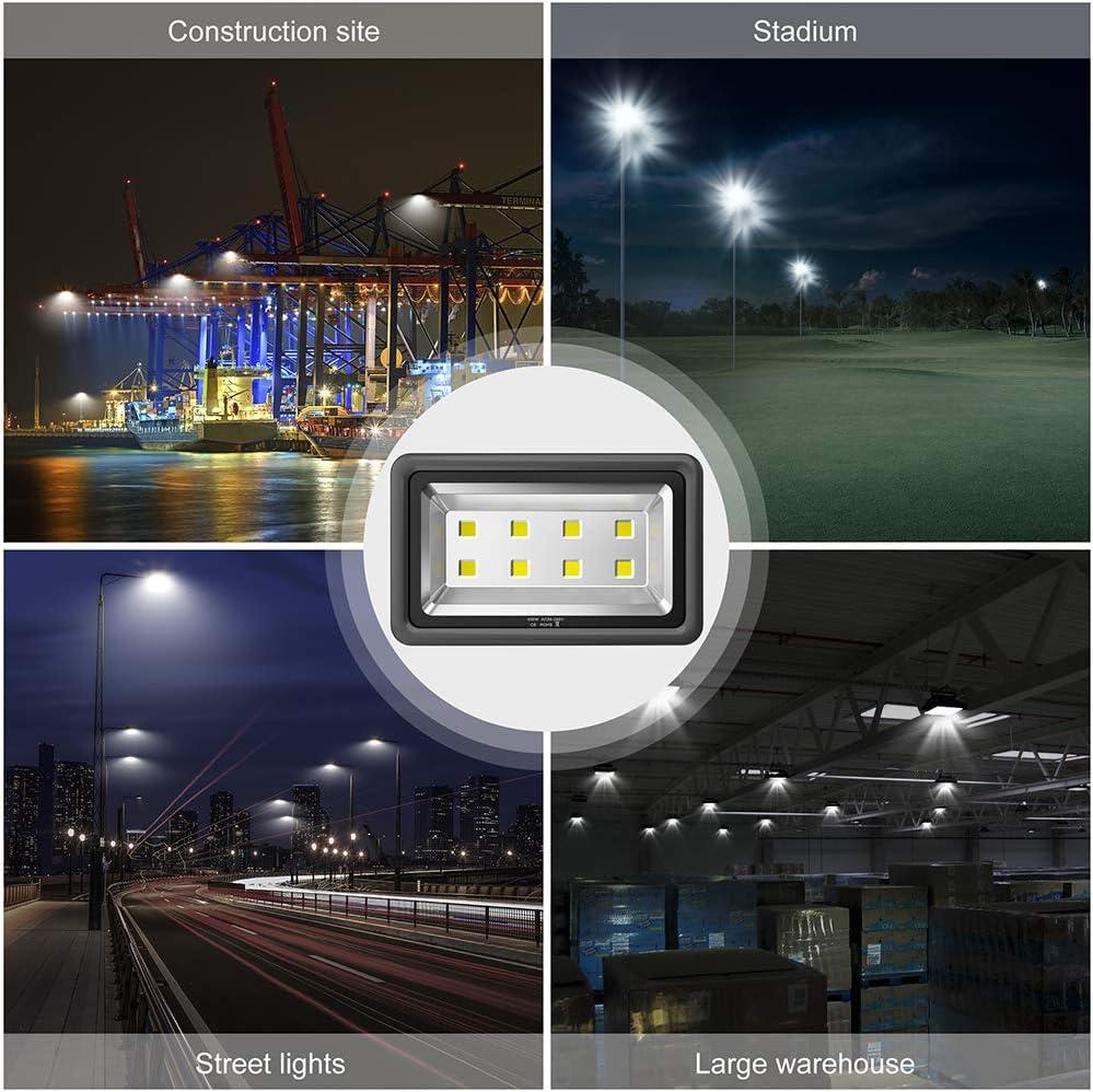 400W Outdoor LED Flood Light, 40000LM Super Bright, 110-285V, IP66 Waterproof, 6000K Daylight White Security Lights,Lighting for Playground Yard Stadium Lawn Ball Park