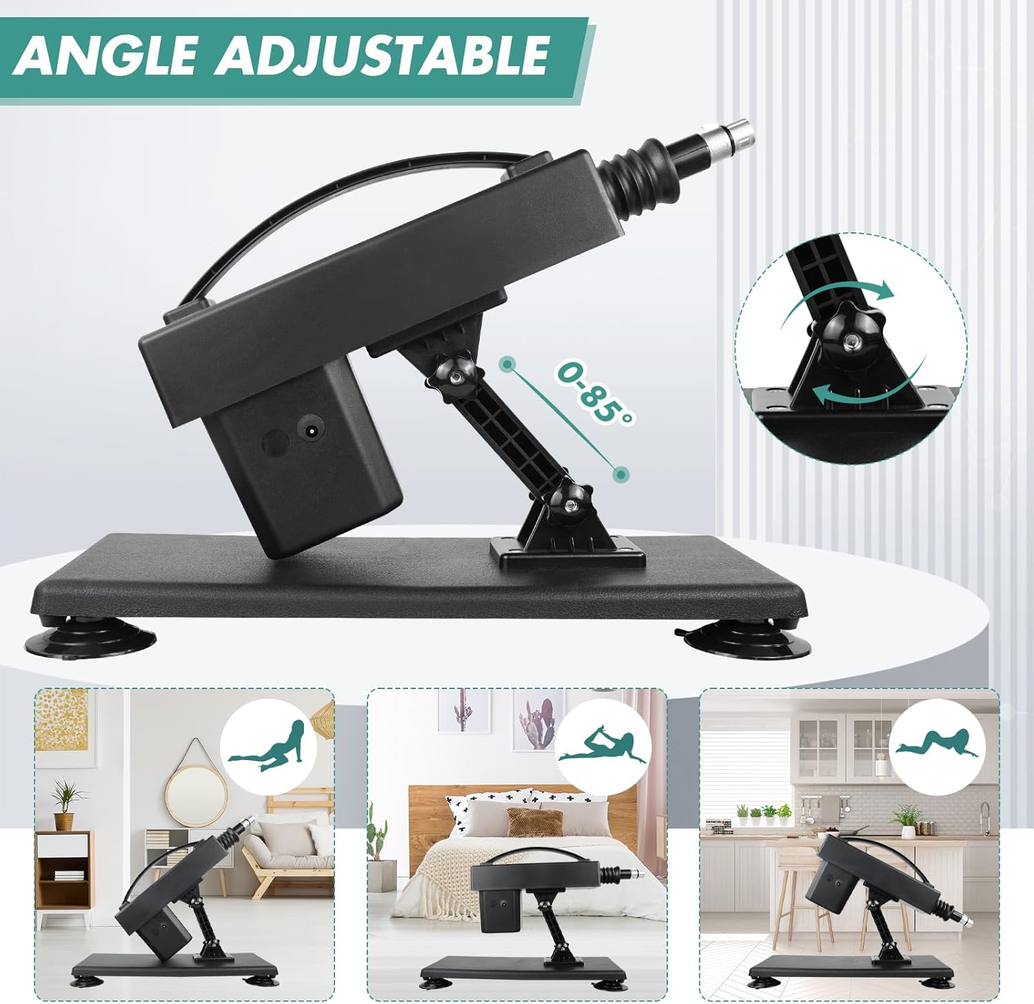 Sex Machine Thrusting Dildo Machine Deep Penetrating Sex Machines Thrust Machine Automatic Thruster for Dildo with Suction Cup 3XLR Large Attachments 4.5CM Range Sex Toys Machines & Devices (Standard)