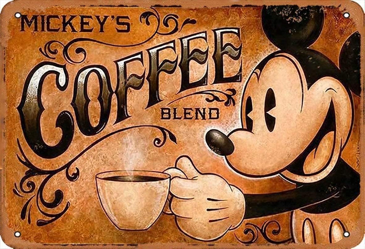 Mickey's Coffee Blend Metal Vintage Tin Sign Wall Decoration 12x8 inches for Cafe Coffee Bars Restaurants Pubs Man Cave Decorative