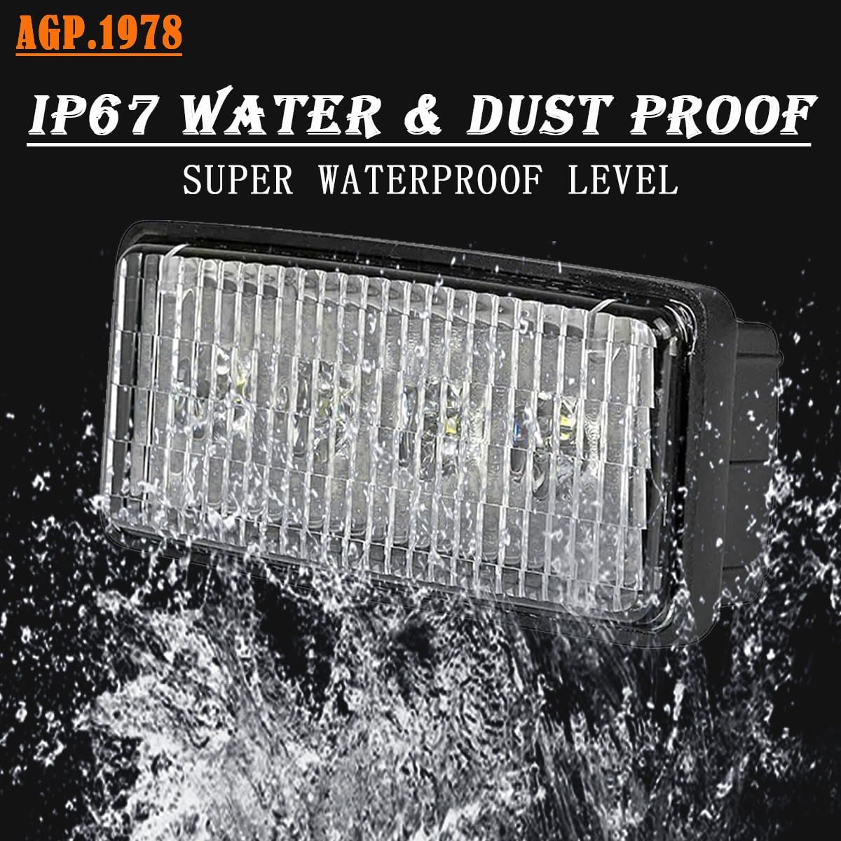 20W Cab LED Headlight Tractor LED Work Light Compatible with Tractor John Deere 7000-8000 RE306510, R161288, RE37450, RE340681, 5000K (Pack 1-20W)