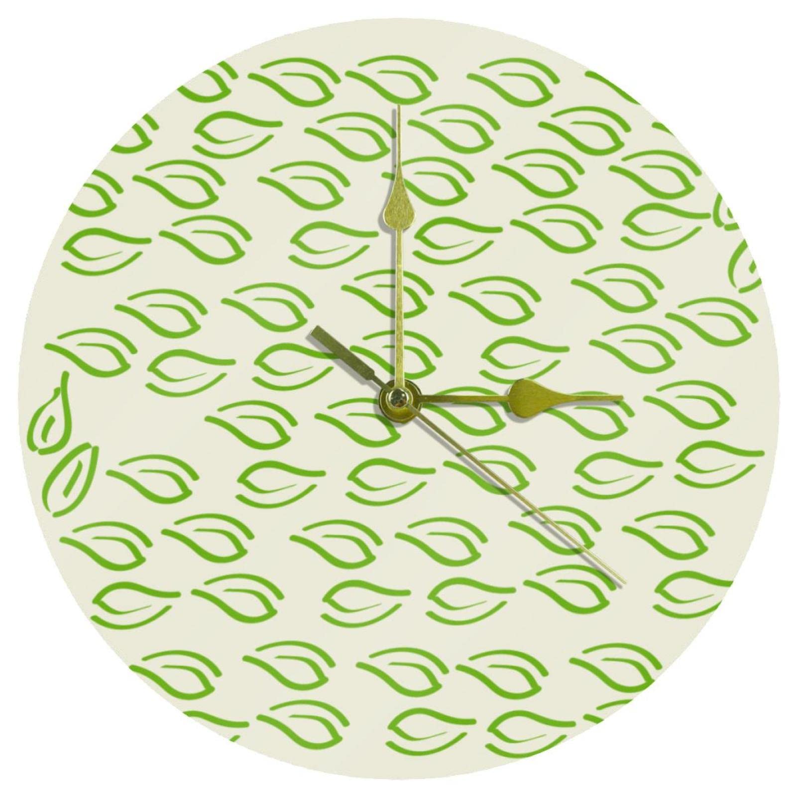 Horloge murale ronde pour bureau et salon horloge décorative motif nature en acrylique