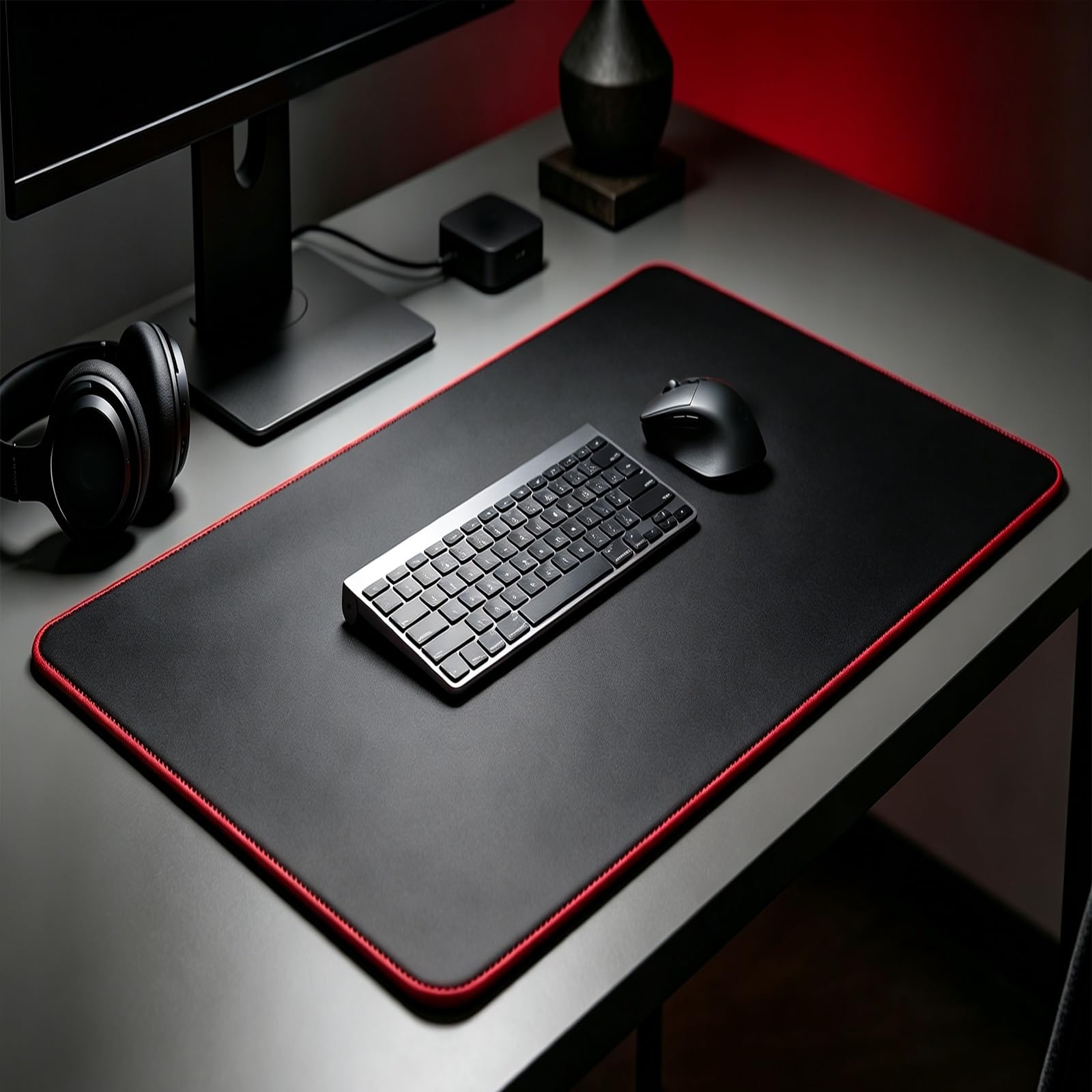 Tappetino mouse gaming grande scrivania XXL | Impermeabile antiscivolo con bordi cuciti for PC computer ufficio e gioco(Pink,400*800‑4mm)