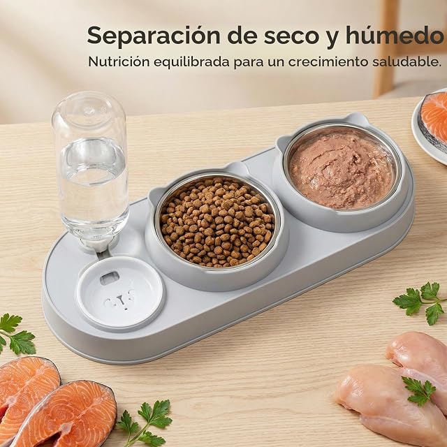 Foto 6 de 8 de JNEYVIC Comedero para gatos 3 en 1, comedero para gatos, comedero para gatos, comedero para gatos