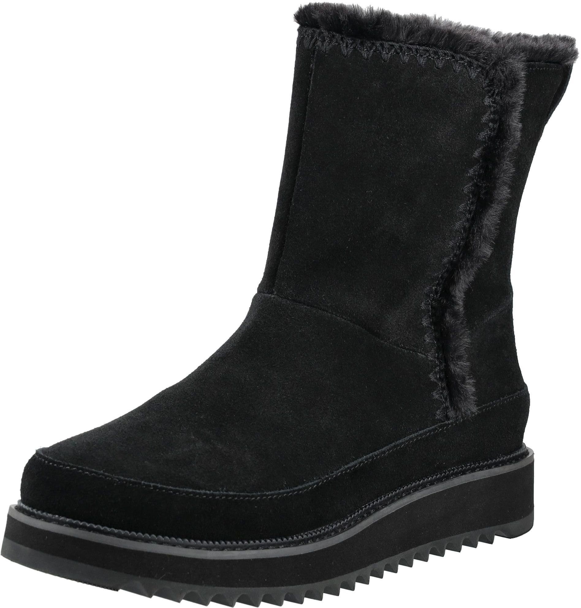 TOMS Women's Bergen Snow Boot, Water Resistant Black Suede, 5 UK