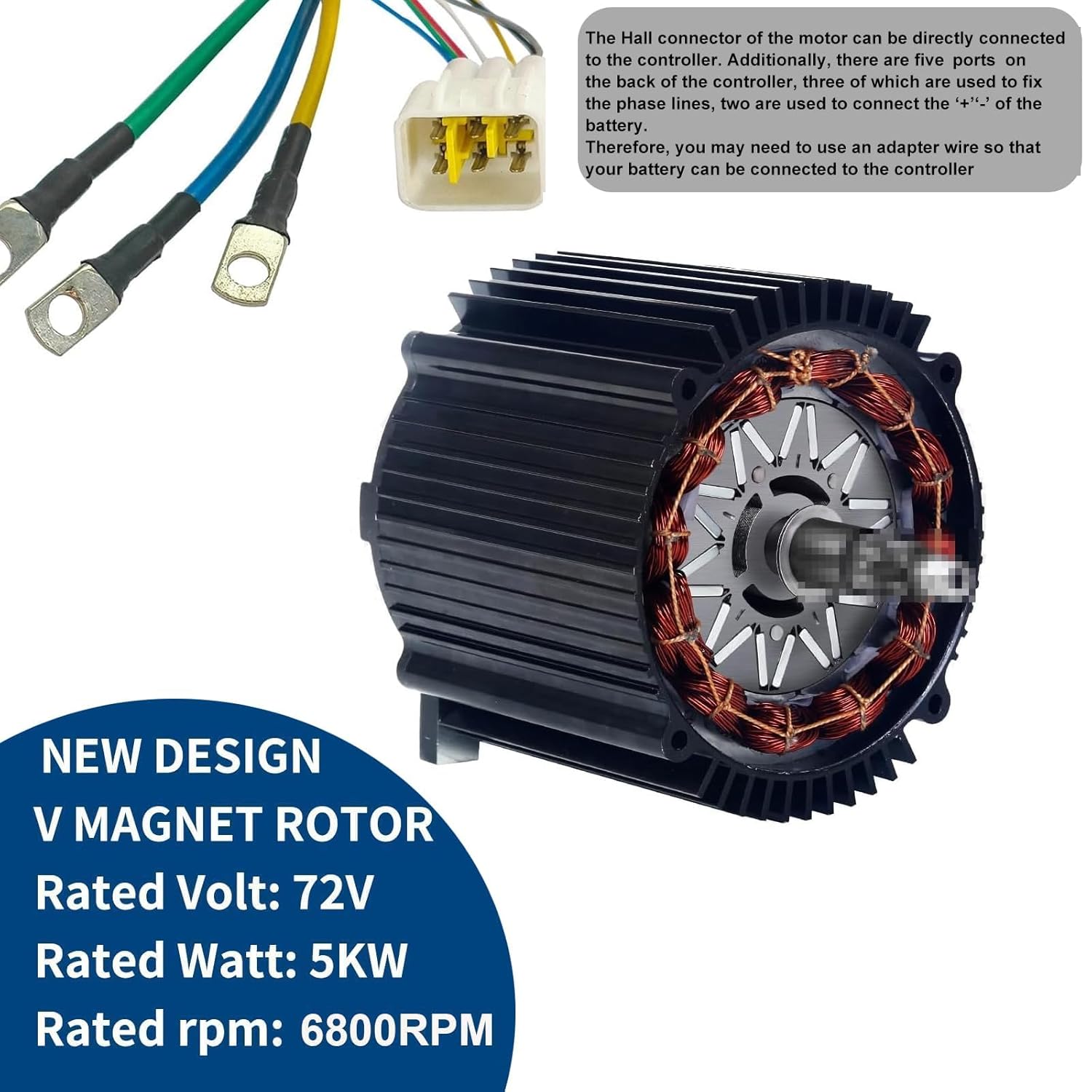 72V 5000W Brushless Motor Kit 6800RPM Electric DC Motor with 100A Fardriver Controller Electric Brushless Motor for Go Kart 72V Razor Replacement 9T #35 Sprocket