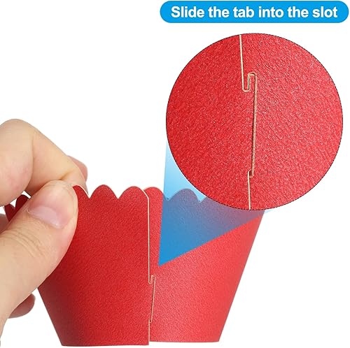 Miniatura 10 de PATIKIL Papel para envolver cupcakes, paquete de 50 tazas para hornear, decoración de ondas estándar para aniversario, cumpleaños, bodas y fiestas,