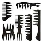 Tbestmax 6 Pcs Hair Comb Styling Set Tail Combs Afro Pick Pik Brushes African American Hair Brush Barber Black