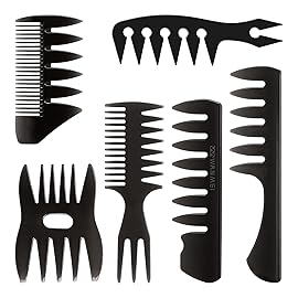 Tbestmax 6 Pcs Hair Comb Styling Set Tail Combs Afro Pick Pik Brushes African American Hair Brush Barber Black