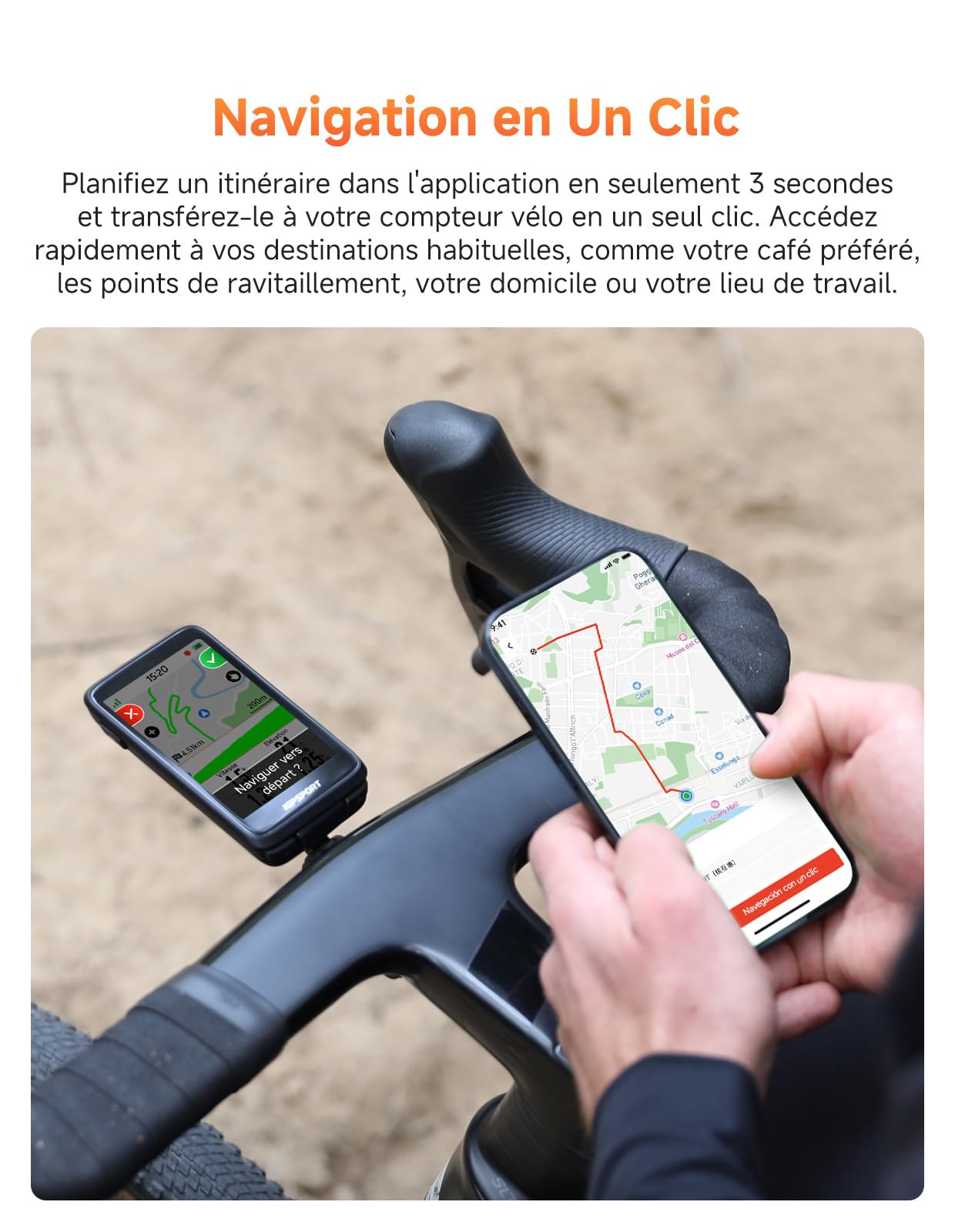 iGPSPORT BiNavi Compteur Velo sans Fil et HR50 Cardiofrequencemetre Ceinture Cardio