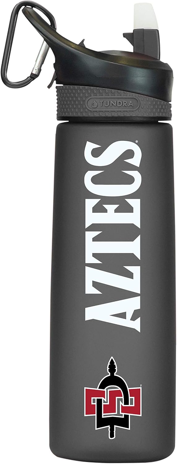The Fanatic Group San Diego State Tritan Plastic Frosted Sport Bottle, Design-2 - Black