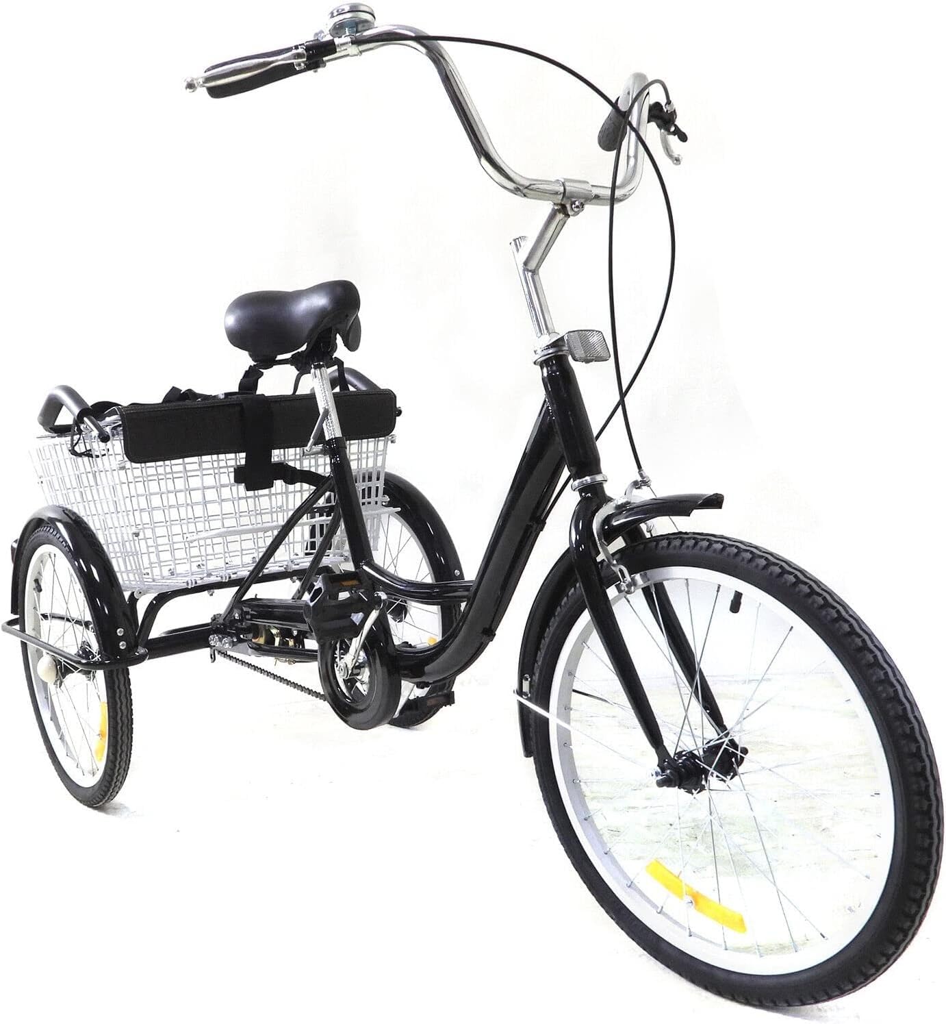 Triciclo para Adultos 20 Pulgadas, Triciclo, Triciclo Crucero, Bicicletas Urbanas con Asiento para Niños Y Cesta La Compra, Velocidad Única 20inch