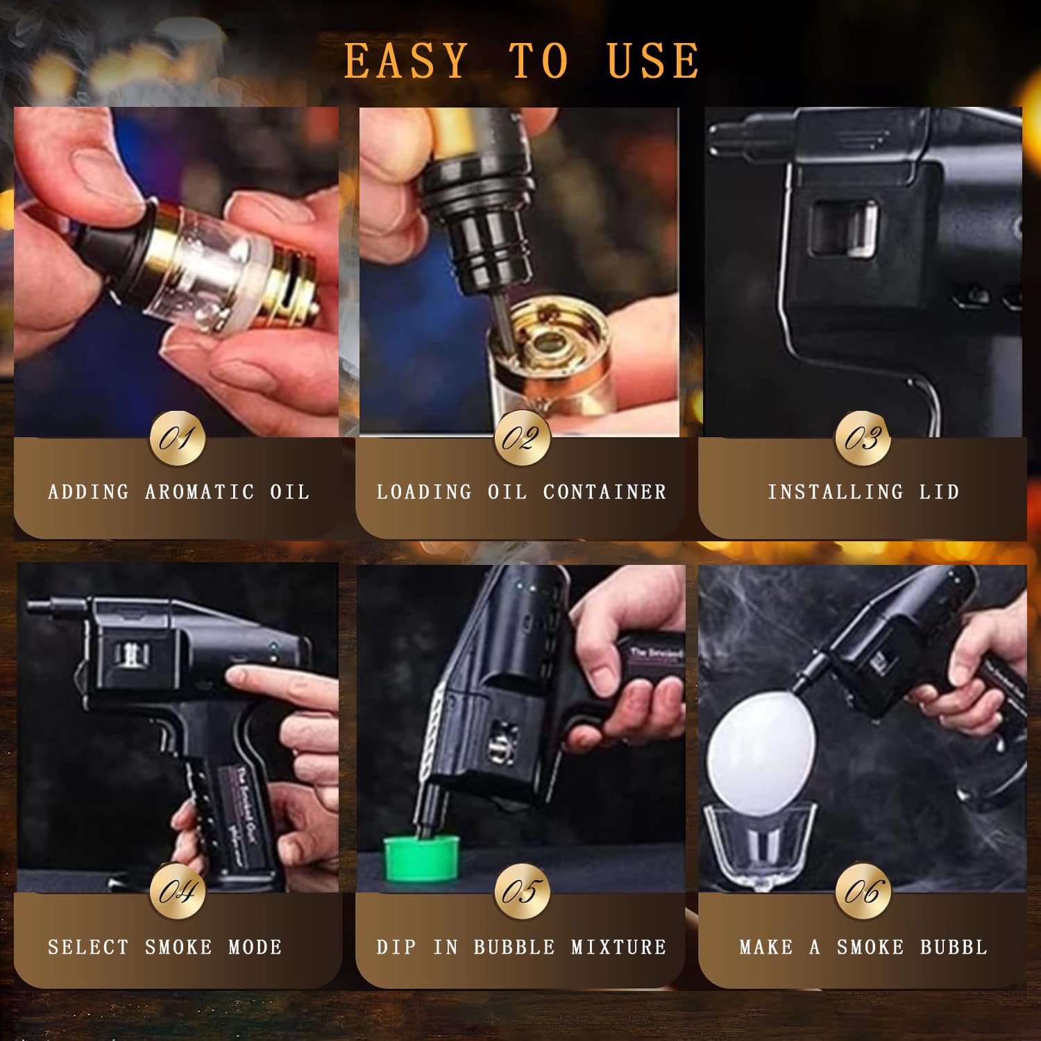 Pistolet do baniek dymnych, 2 w 1 elektryczny pistolet do wędzenia koktajli, zestaw do robienia baniek koktajlowych, pistolet do wędzenia molekularnego