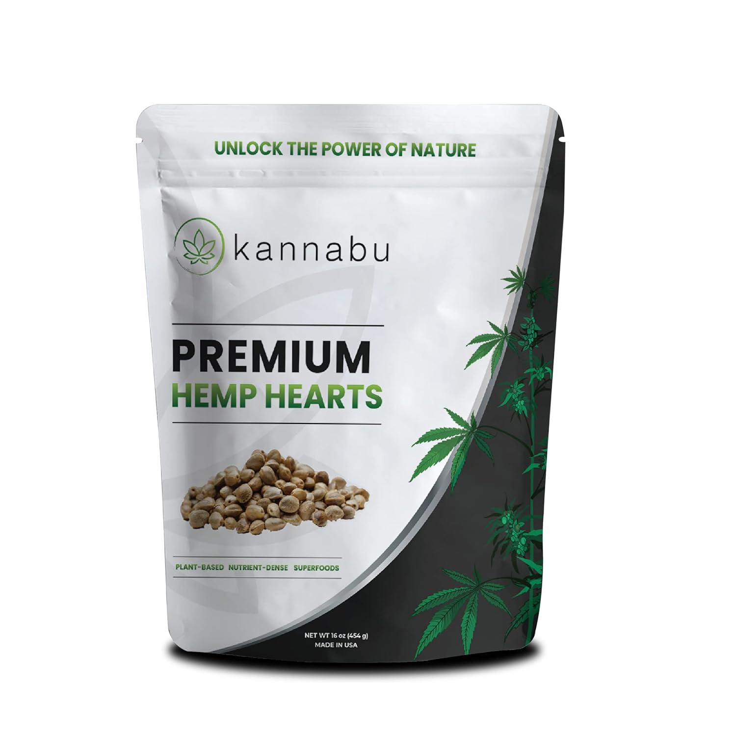 Kannabu Premium Hemp Hearts Hulled Hemp Seeds Plant Based Superfood Omega 36